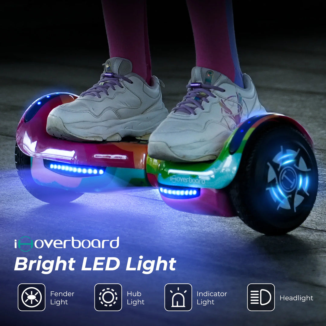 RCB Hovrboard 6.5 poucs Gyropod lctriqu Blutooth Lumièrs colorés NOIR & Hovrkart