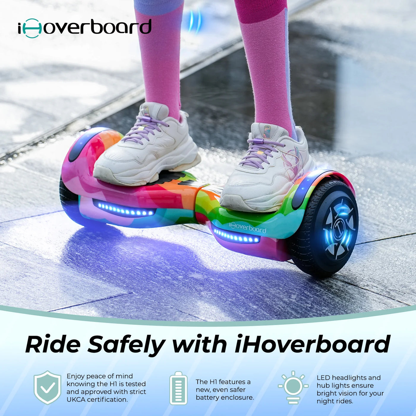 iHoverboard® H1 Hoverboard auto-équilibré à LED 6.5"