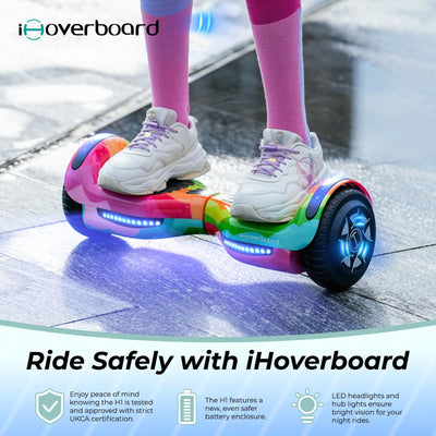 iHoverboard® H1 Hoverboard auto-équilibré à LED 6.5"