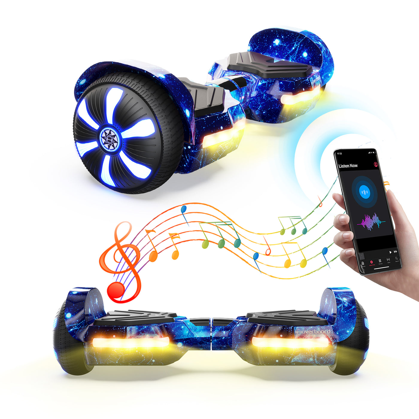 iHoverboard H2 Hoverboardavec Équilibrage Automatique, Bluetooth et Roues LED 6,5"