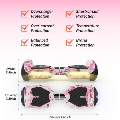 iHoverboard H2 Hoverboardavec Équilibrage Automatique, Bluetooth et Roues LED 6,5"