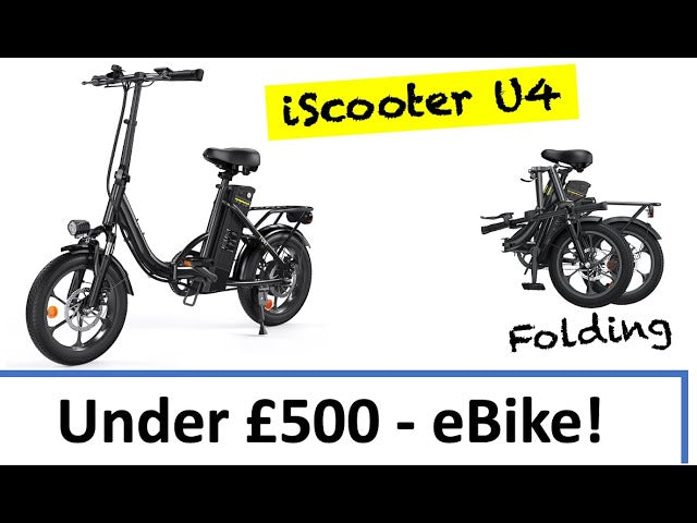 Full-sized Folding Electric Bike under £500 - iScooter U4 - Commuting, Camping, Off Road and On.