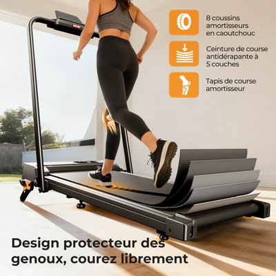 JT52 2-en-1 Tapis de course avec inclinaison
