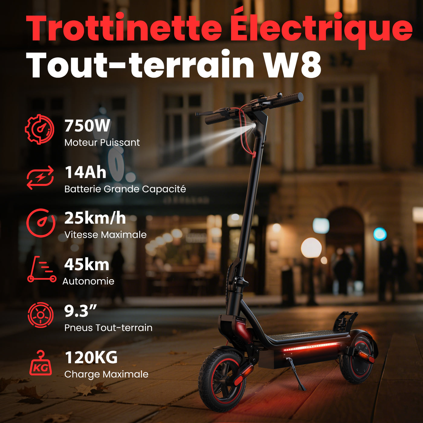 W8 750W Trottinette électrique