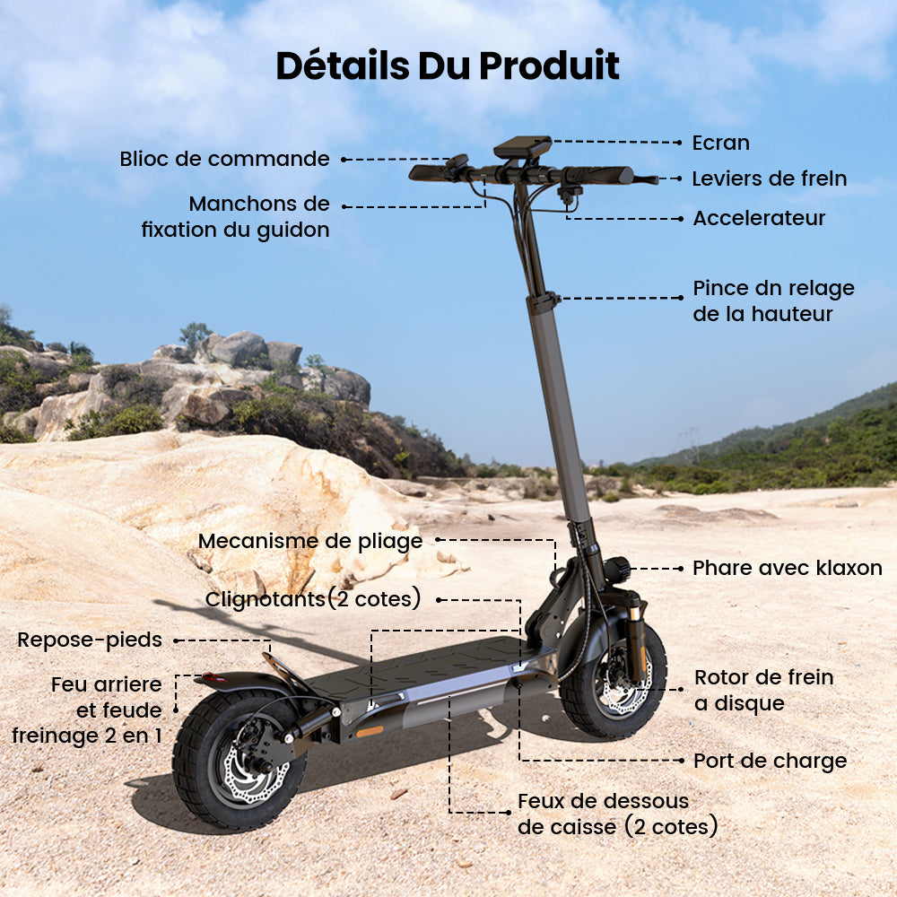 W9 Trottinette électrique tout-terrain 1000W