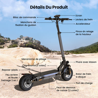 W9 Trottinette électrique tout-terrain 1000W
