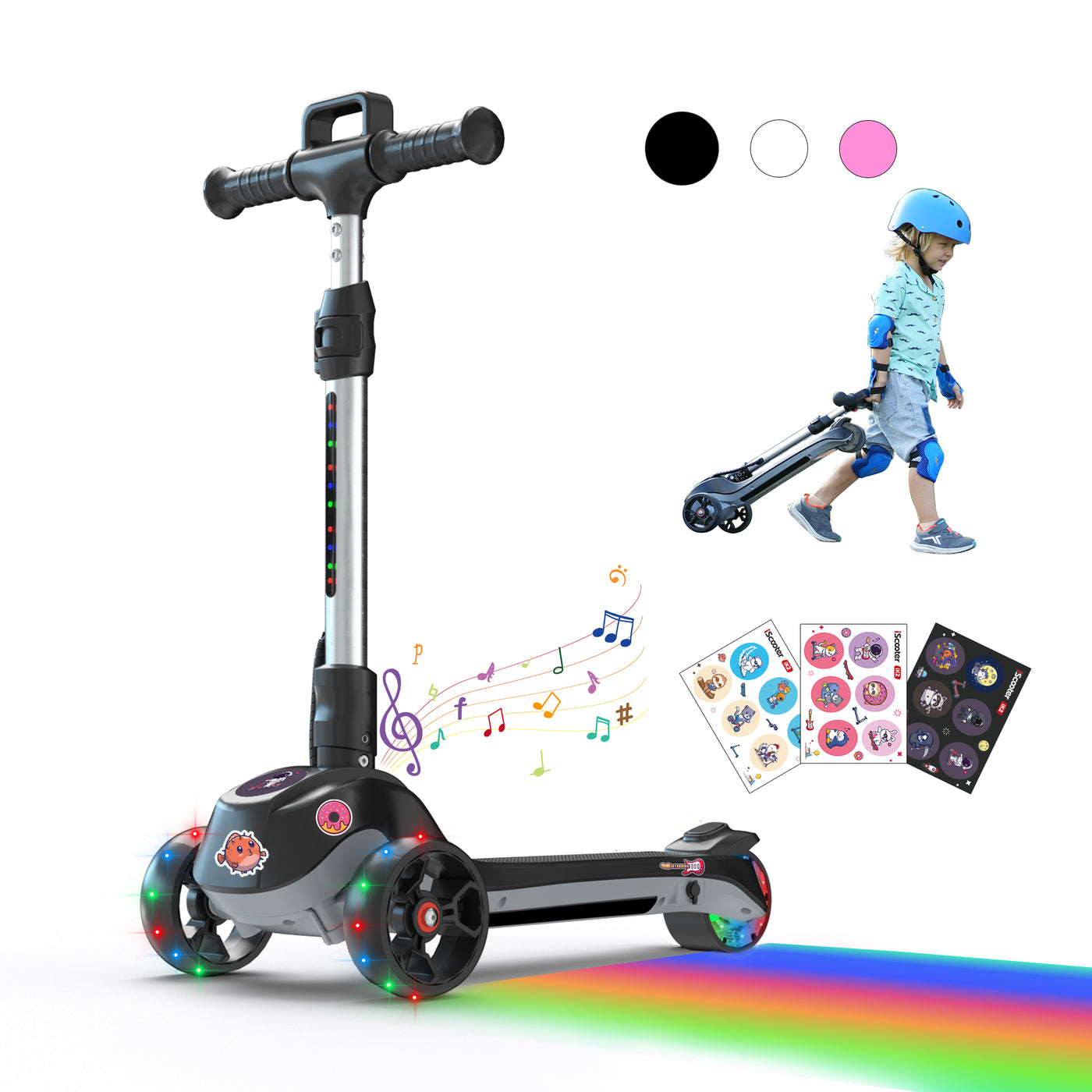 iScooter iK2 Trottinette électrique pour enfance avec roue clignotante