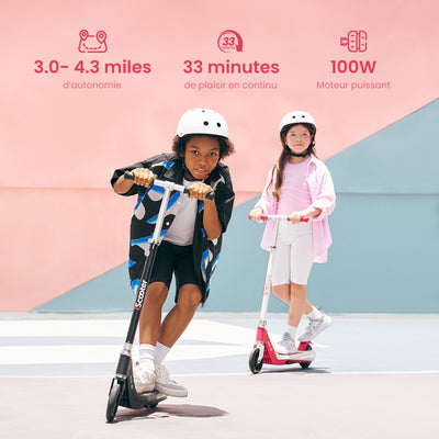 iScooter iK1S Trottinette électrique pour enfance avec roue clignotante