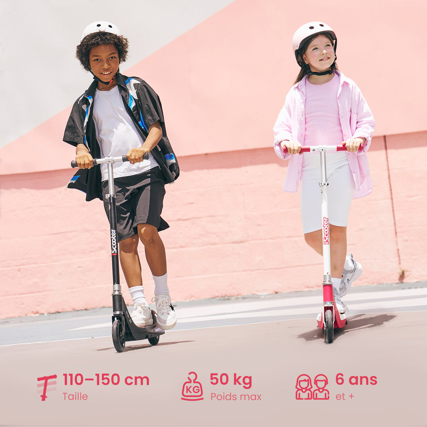 iScooter iK1S Trottinette électrique pour enfance avec roue clignotante