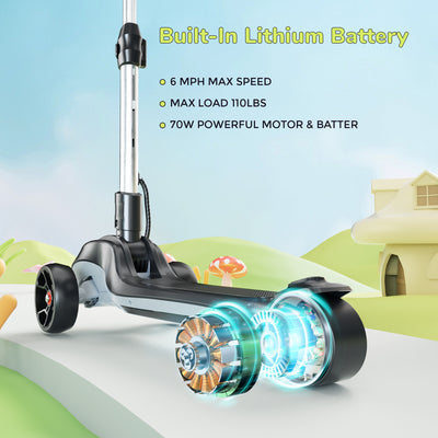 iScooter iK2 Trottinette électrique pour enfance avec roue clignotante