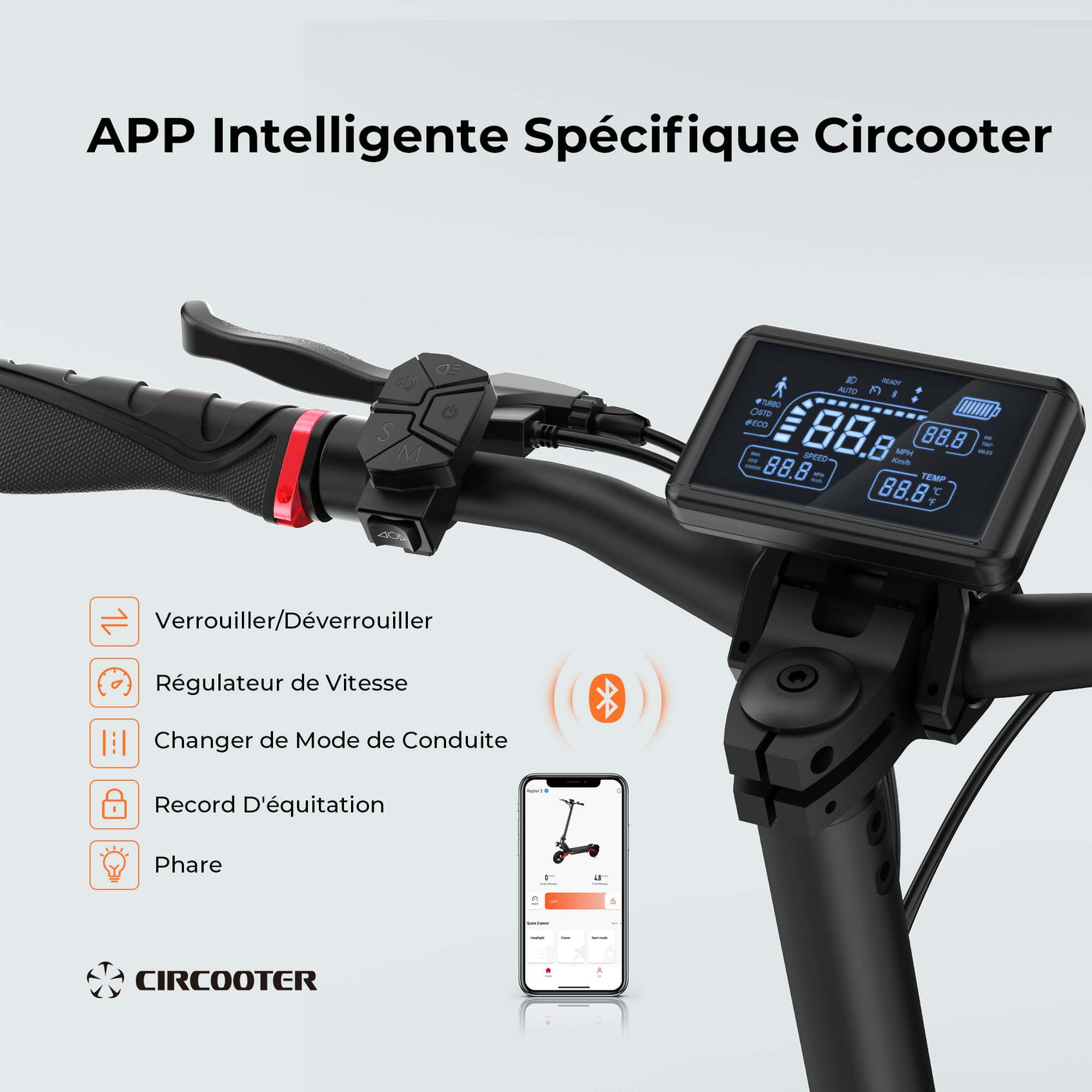 Circooter Trottinette électrique Tout Terrain R3 800W avec App Control