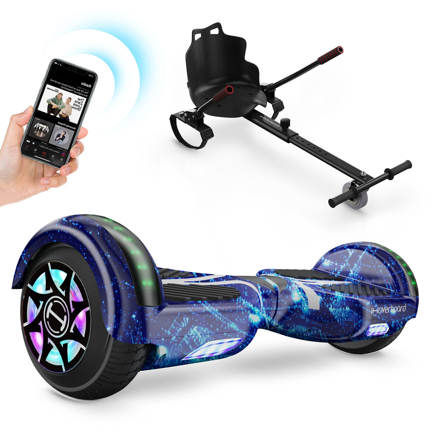 iHoverboard H4 Bleu Bluetooth Hoverboard 6,5"
