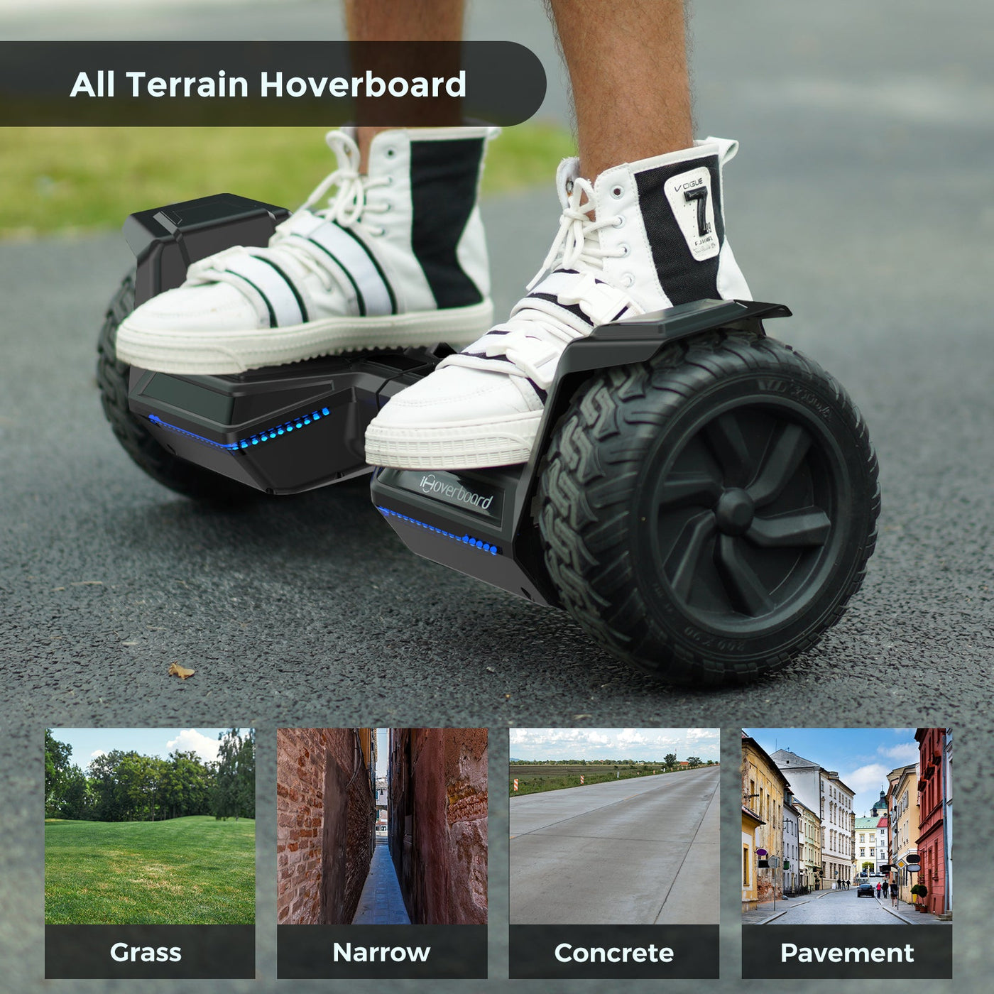 iHoverboard H8 Noir Hoverboard tout-terrain 8.5"