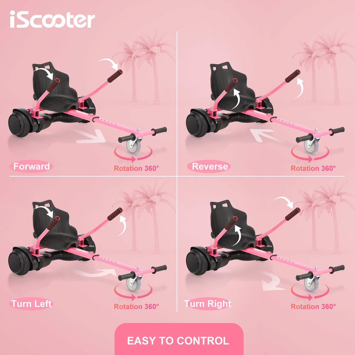 iScooter Q1 Go Kart/Hoverboard avec Siège