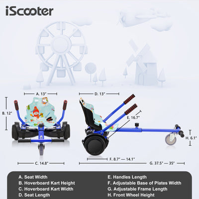 iScooter Q1 Go Kart/Hoverboard avec Siège