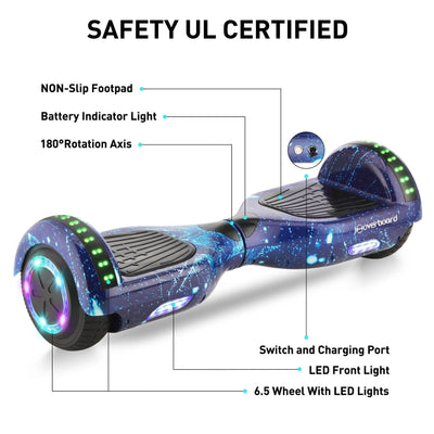 iHoverboard® H1 Hoverboard auto-équilibré à LED 6.5"