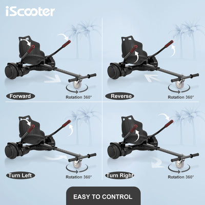 iScooter Q1 Go Kart/Hoverboard avec Siège