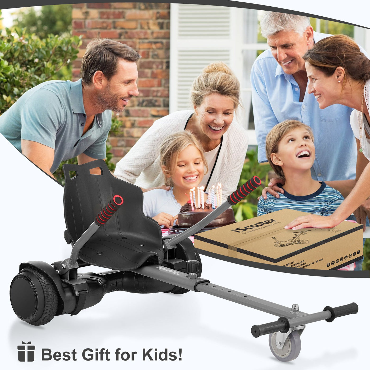 iScooter Q1 Go Kart/Hoverboard avec Siège cadeaux pour enfants 