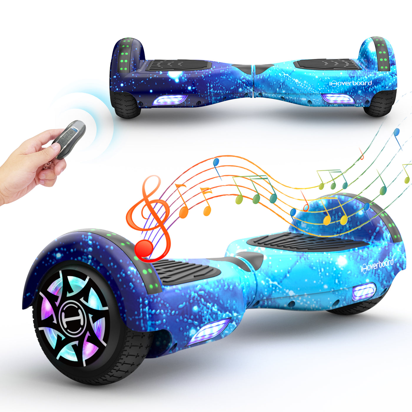 iHoverboard® H1 Hoverboard auto-équilibrant LED 6.5" Nébuleuse Bleu