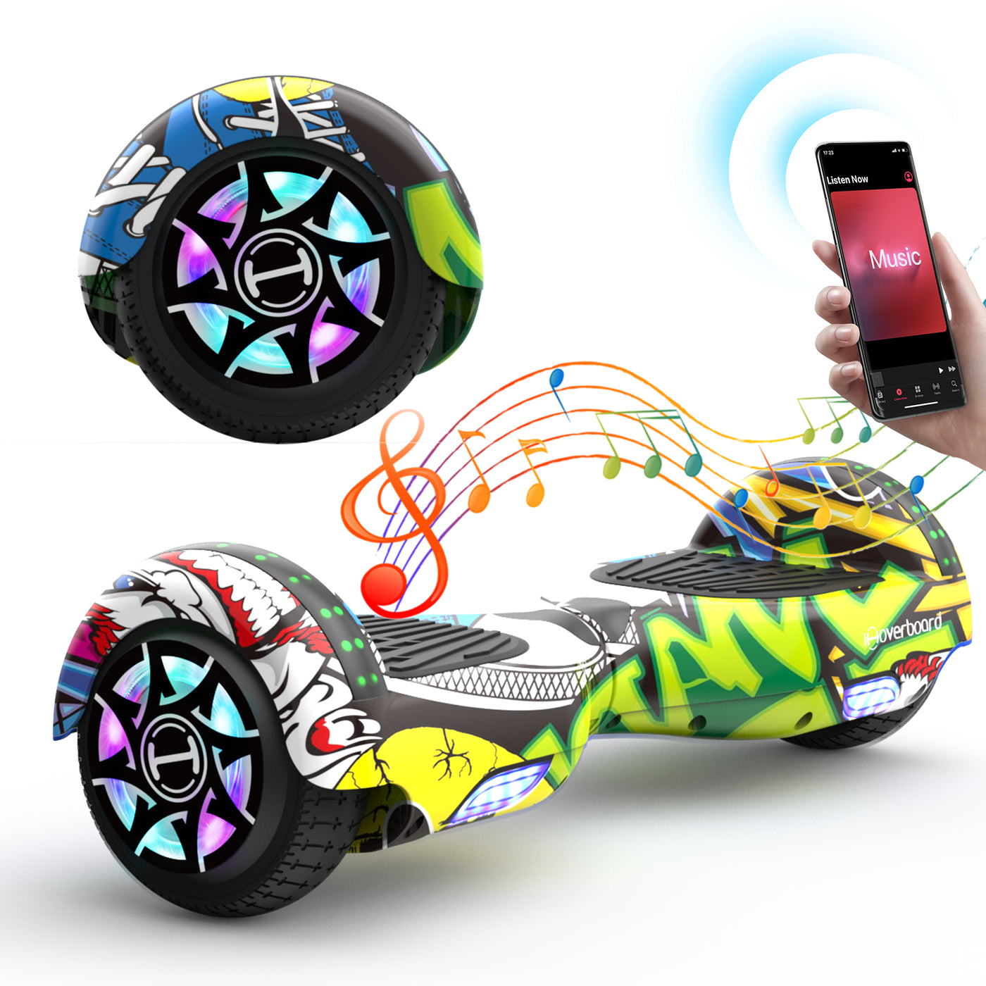 iHoverboard® H1 Hoverboard auto-équilibré à LED jaune 6,5"