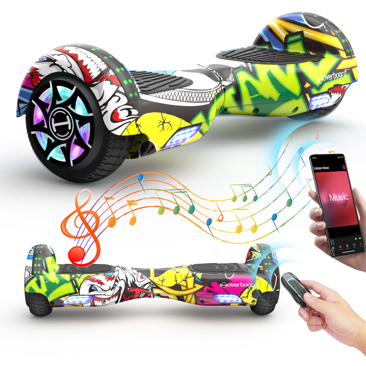 iHoverboard® H1 Hoverboard auto-équilibré à LED jaune 6,5"