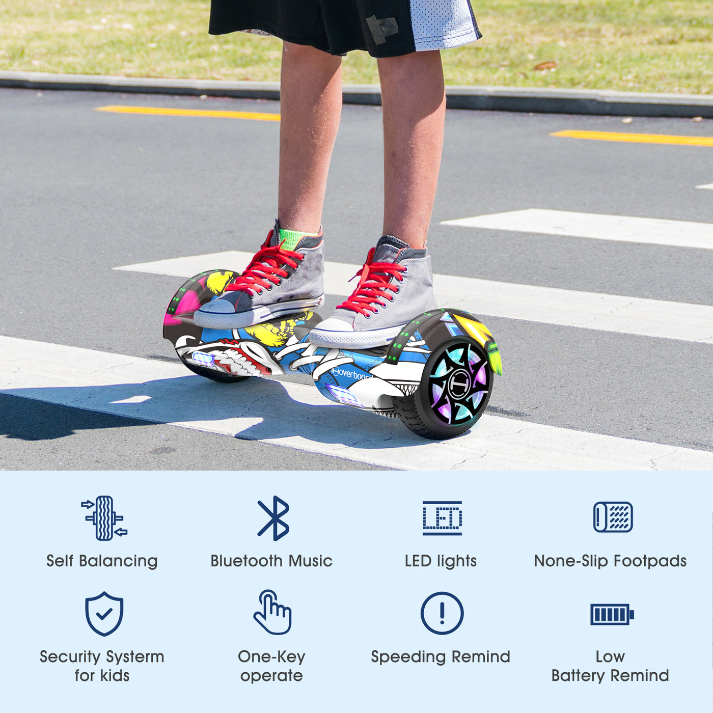 iHoverboard® H1 Hoverboard auto-équilibré à LED jaune 6,5"