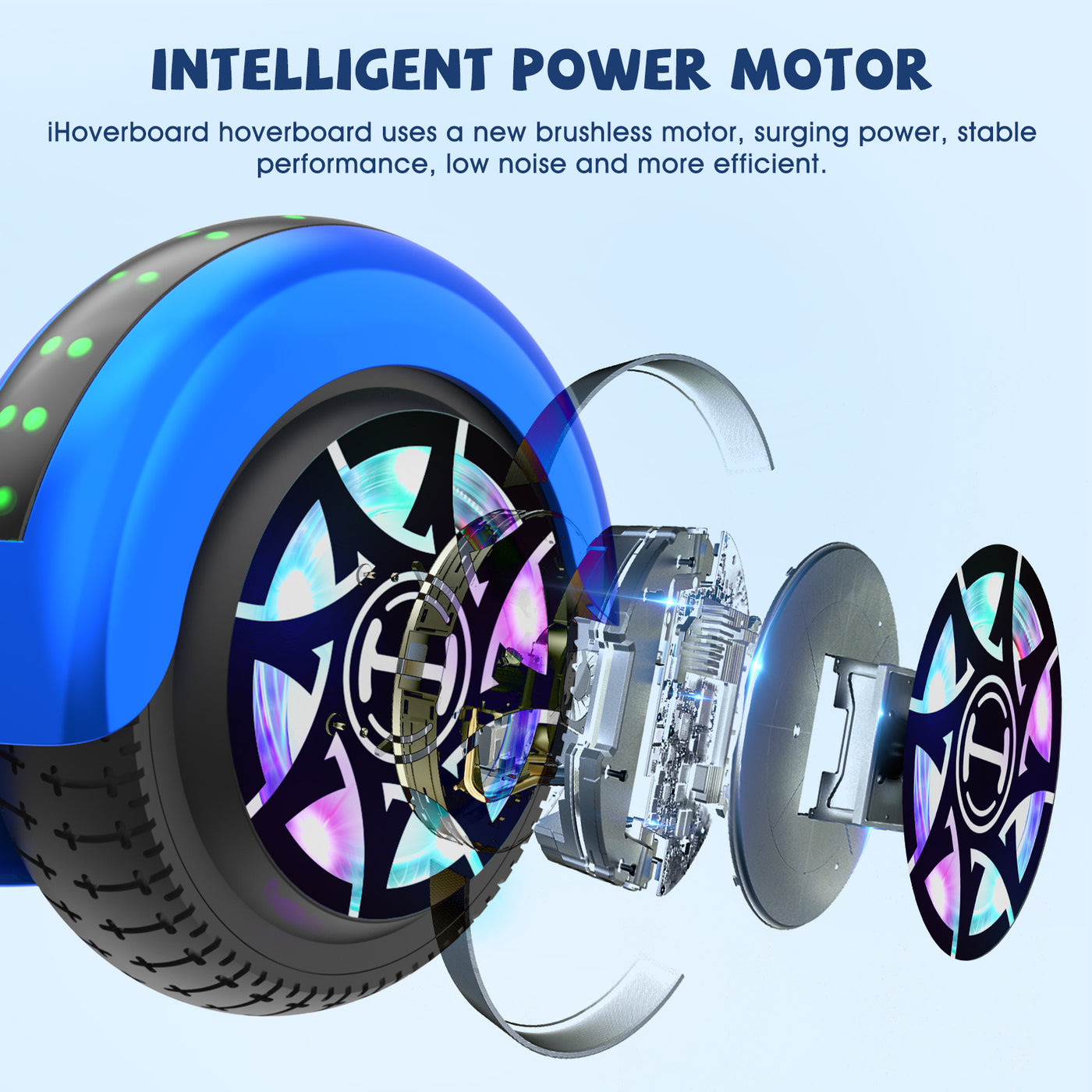 iHoverboard® H1 Blue LED Hoverboard auto-équilibré 6.5"