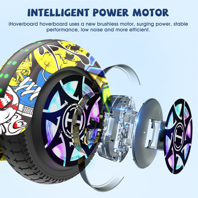 iHoverboard® H1 Hoverboard auto-équilibré à LED jaune 6,5"