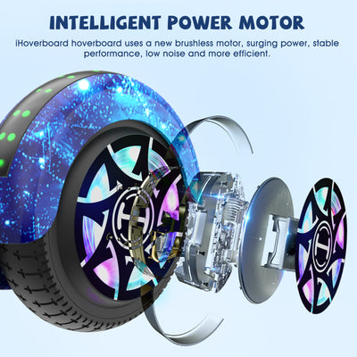 iHoverboard® H1 Hoverboard auto-équilibrant LED 6.5" Nébuleuse Bleu