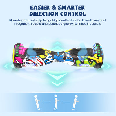 iHoverboard® H1 Hoverboard auto-équilibré à LED jaune 6,5"