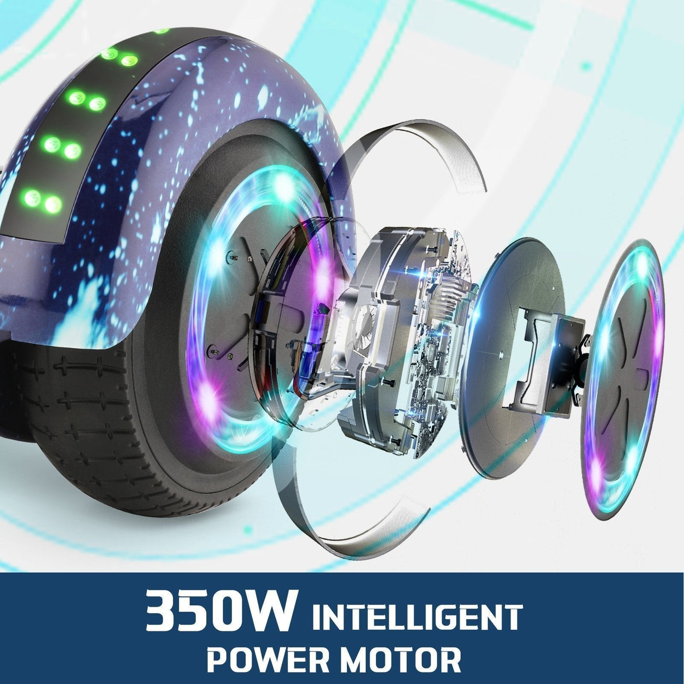 iHoverboard® H1 Hoverboard auto-équilibré à LED 6.5"