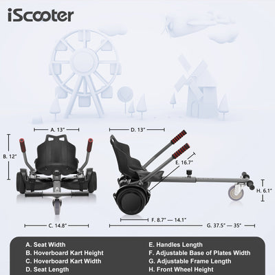 iScooter Q1 Go Kart/Hoverboard avec Siège taille